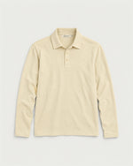 Romimi Mercerized Long Sleeve Polo in Beige, front view