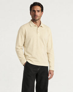 Polo manches longues mercerisé - Beige - Adulte