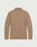 Romimi Mercerized Long Sleeve Polo in Camel, back view