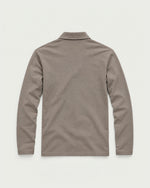 Romimi Mercerized Long Sleeve Polo in Grey, back view