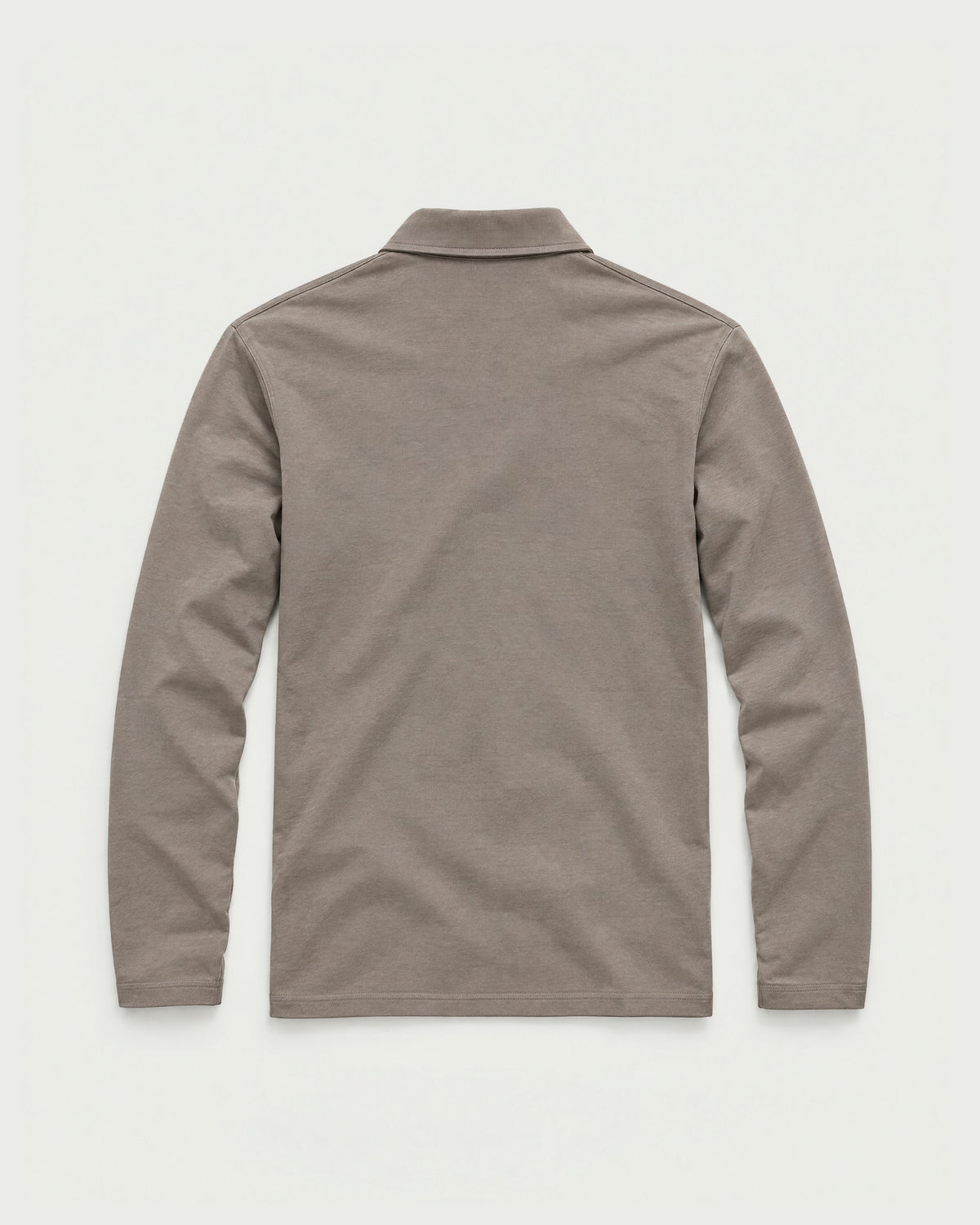 Romimi Mercerized Long Sleeve Polo in Grey, back view