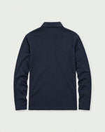 Romimi Mercerized Long Sleeve Polo in Navy, back view