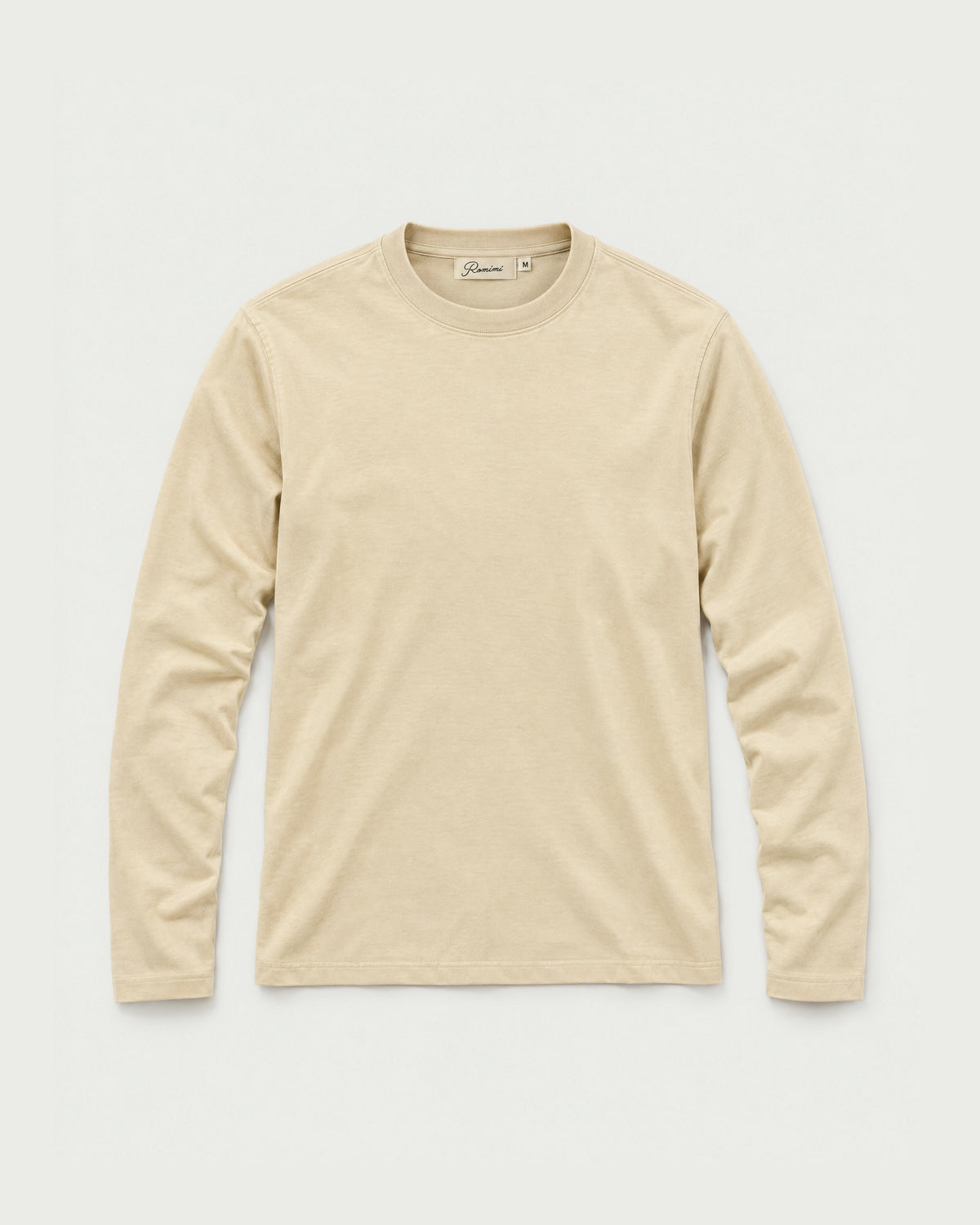 Romimi Mercerized Long Sleeve Tee in Beige, front view