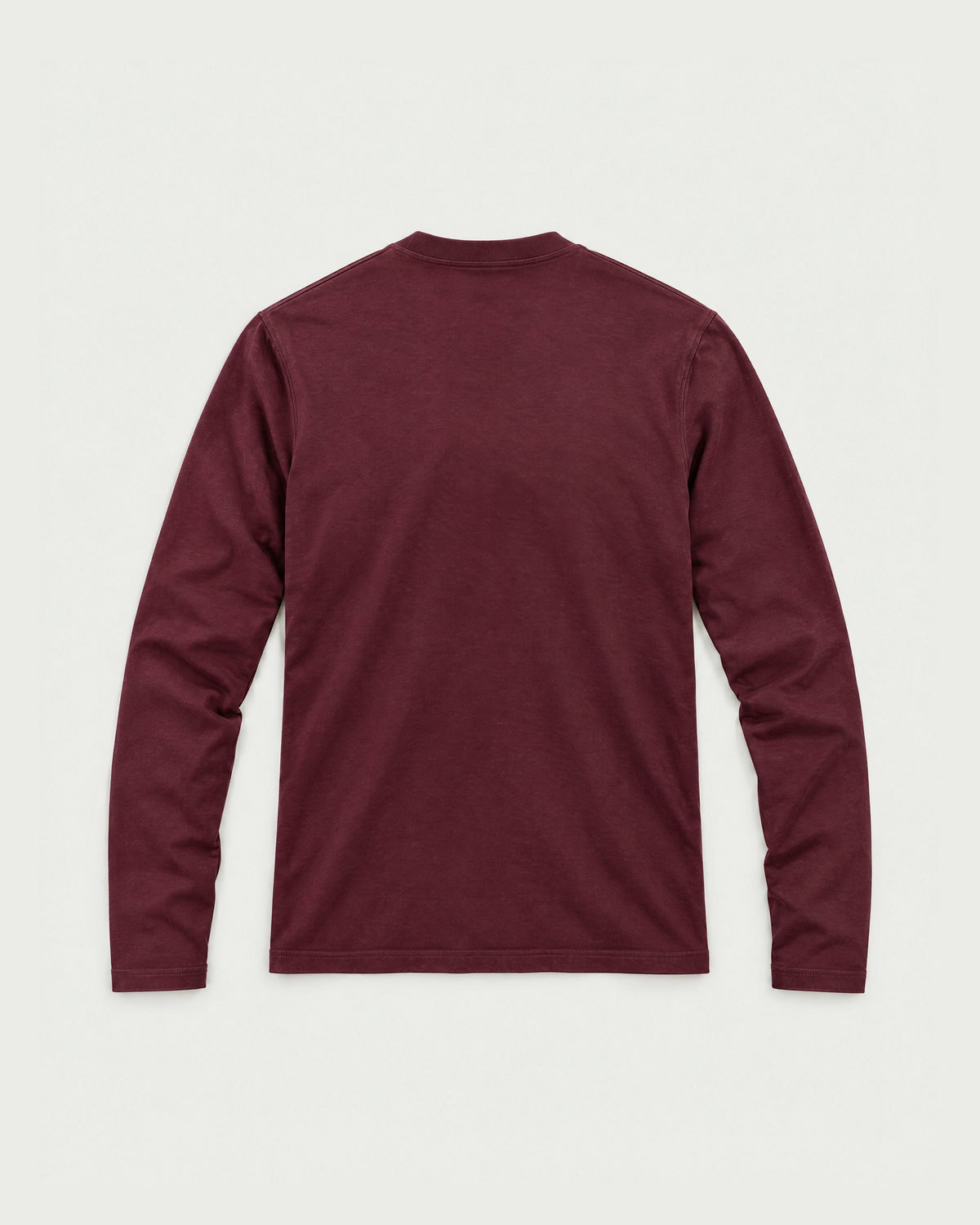 Romimi Mercerized Long Sleeve Tee in Burgundy, back view