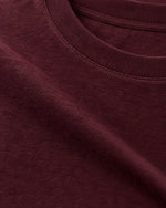 Romimi Mercerized Long Sleeve Tee in Burgundy, fabric close-up