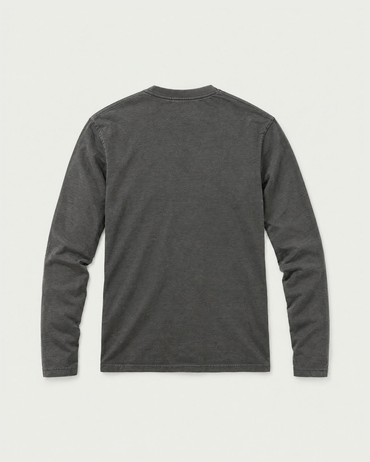 Romimi Mercerized Long Sleeve Tee in Charcoal, back view