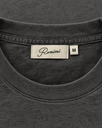 Romimi Mercerized Long Sleeve Tee in Charcoal, label close-up