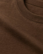 Romimi Mercerized Long Sleeve Tee in Chocolate, fabric close-up