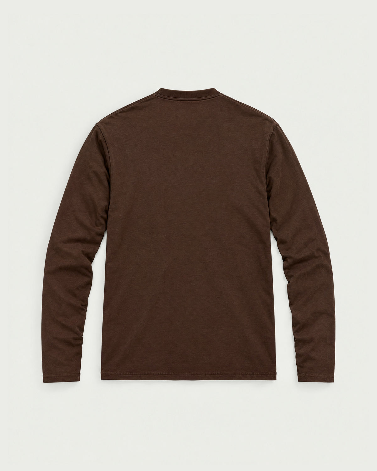 Romimi Mercerized Long Sleeve Tee in Dark Brown, back view