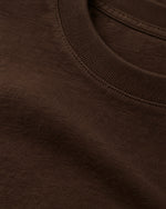 Romimi Mercerized Long Sleeve Tee in Dark Brown, fabric close-up