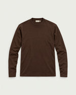 Romimi Mercerized Long Sleeve Tee in Dark Brown, front view