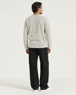 Romimi Mercerized Long Sleeve Tee in Light Grey, back view, worn