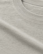 Romimi Mercerized Long Sleeve Tee in Light Grey, fabric close-up