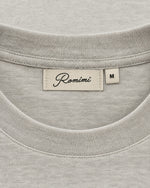 Romimi Mercerized Long Sleeve Tee in Light Grey, label close-up