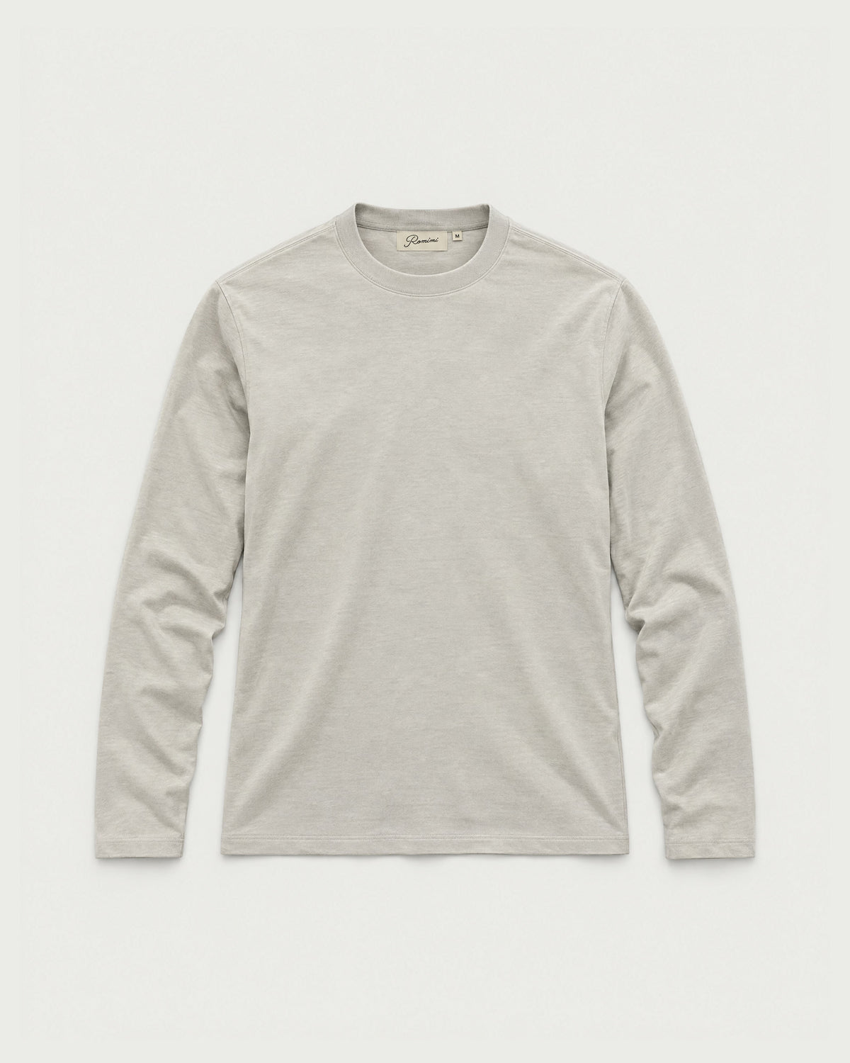 Romimi Mercerized Long Sleeve Tee in Light Grey, front view