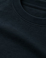Romimi Mercerized Long Sleeve Tee in Navy, fabric close-up