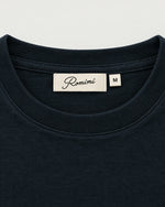 Romimi Mercerized Long Sleeve Tee in Navy, label close-up