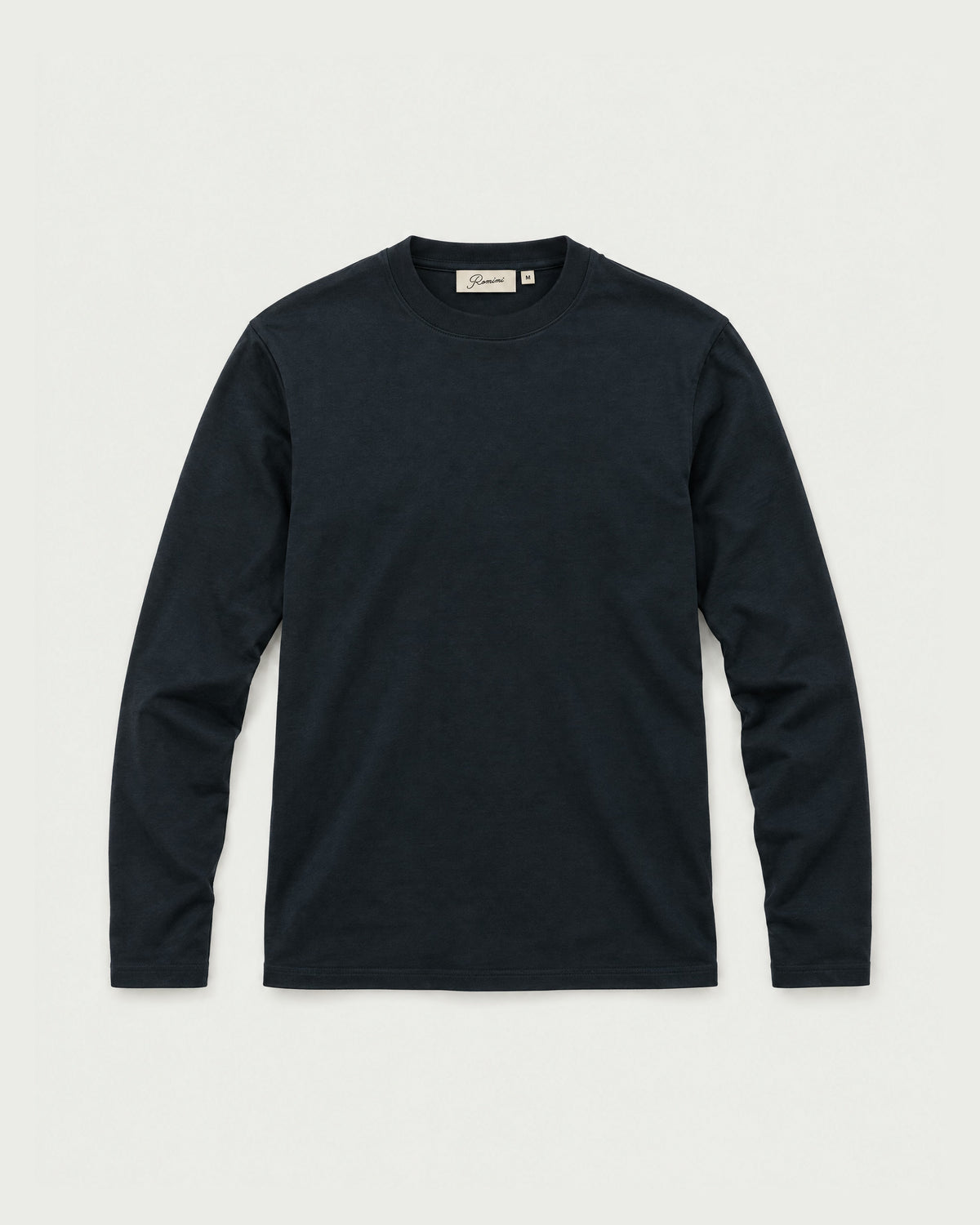 Romimi Mercerized Long Sleeve Tee in Navy, front view