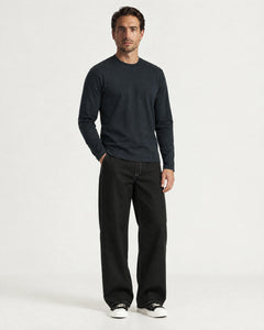 Mercerized Long Sleeve Tee - Navy - Adult