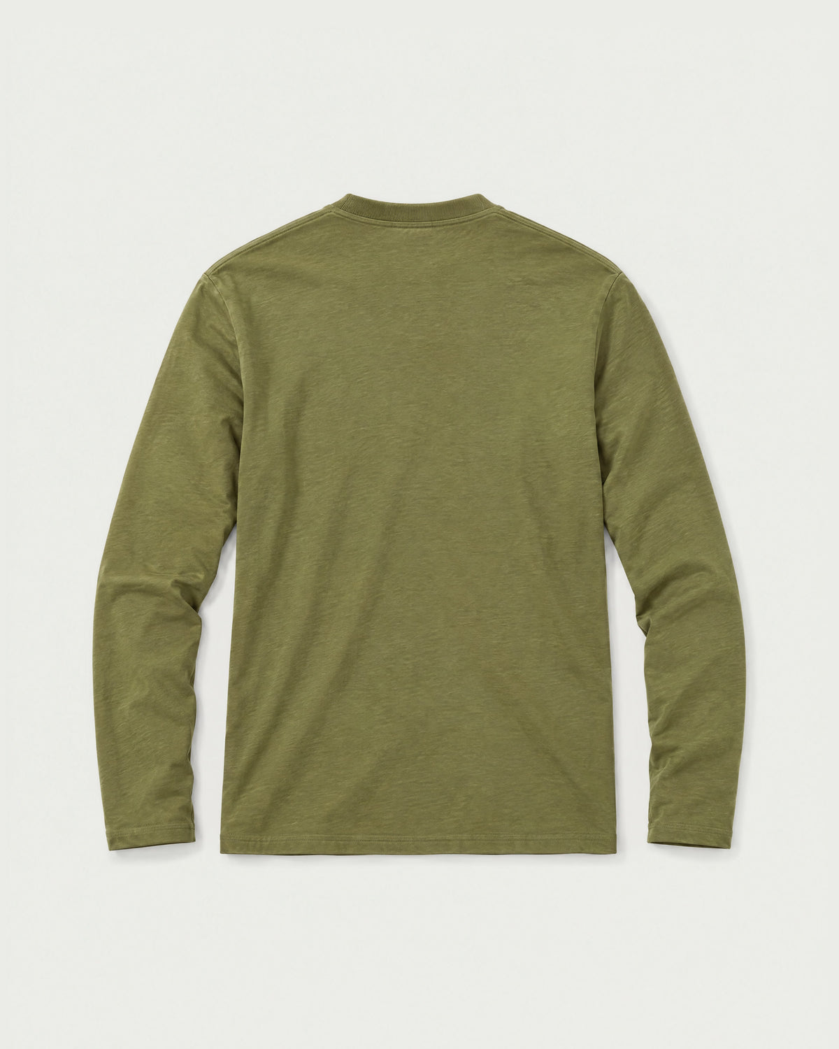 Romimi Mercerized Long Sleeve Tee in Olive, back view