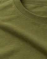 Romimi Mercerized Long Sleeve Tee in Olive, fabric close-up