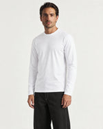 Romimi Mercerized Long Sleeve Tee in White, worn