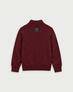 Romimi Merino Heritage Quarter-Zip for kids, back view