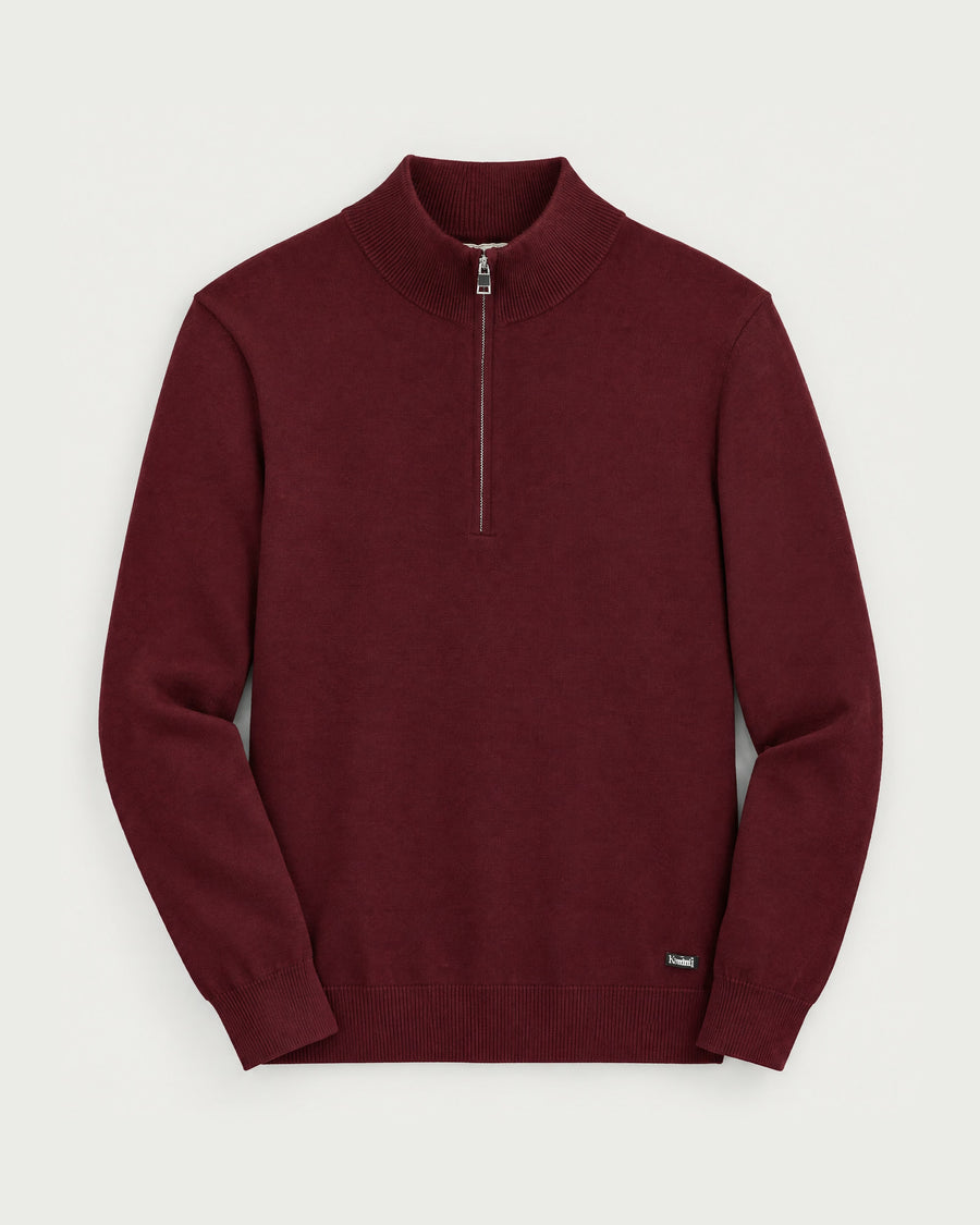 Romimi Merino Heritage Quarter-Zip, front view