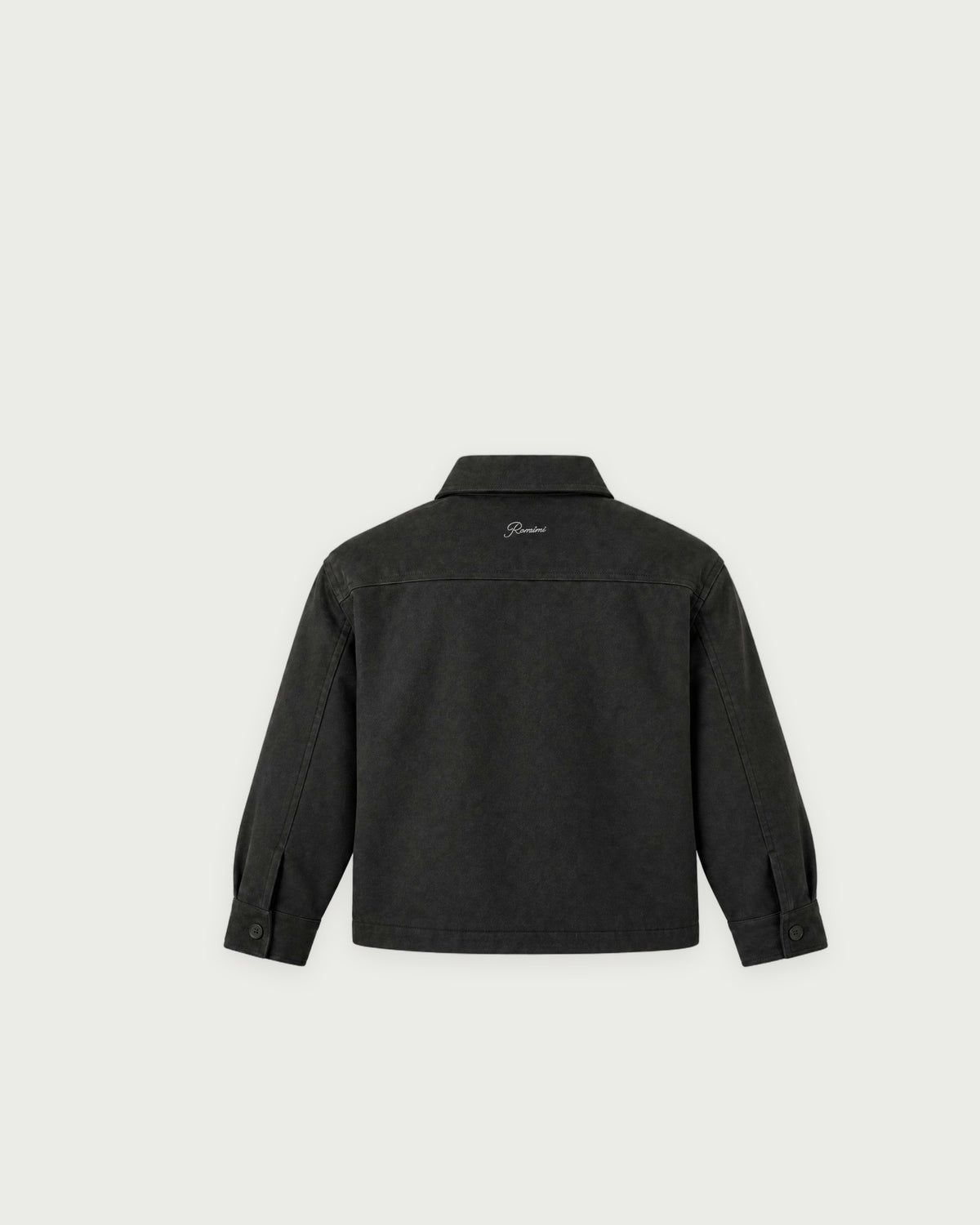 Romimi Overshirt in Black, kids product shot, back view