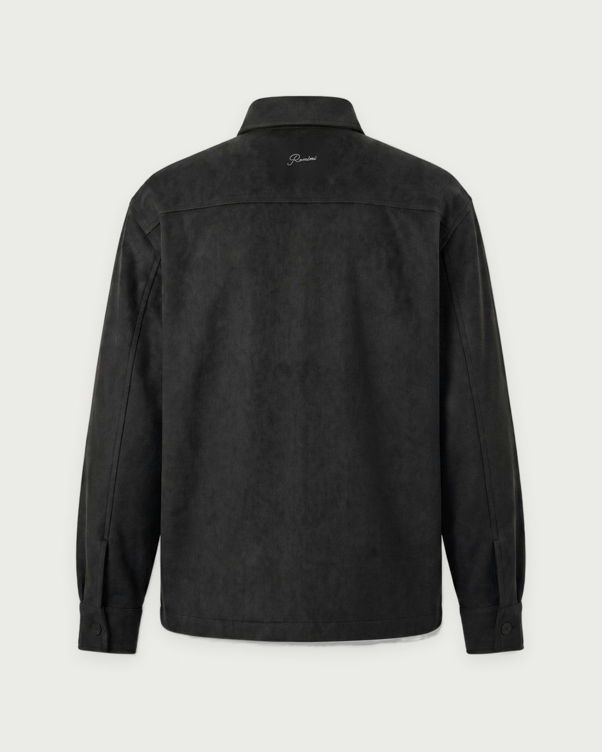 Romimi Overshirt in Black, adult product shot, back view