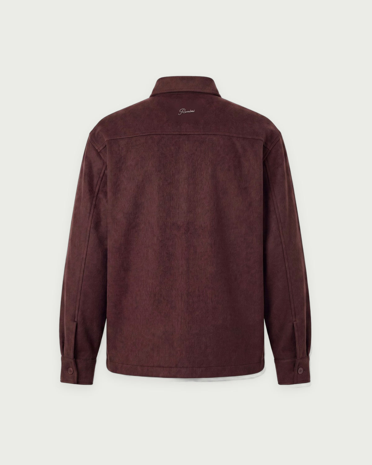 Romimi Overshirt in Chocolat, adult product shot, back view