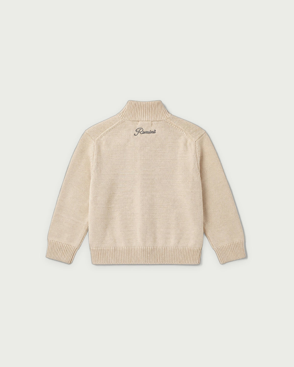 Romimi Padded Cardigan in Cream Beige, kids product shot, back view