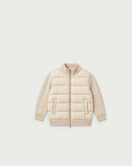 Romimi Padded Cardigan in Cream Beige, kids product shot, front view