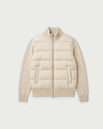 Romimi Padded Cardigan in Cream Beige, adult product shot, front view