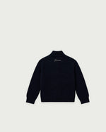 Romimi Padded Cardigan in Midnight Blue, kids product shot, back view