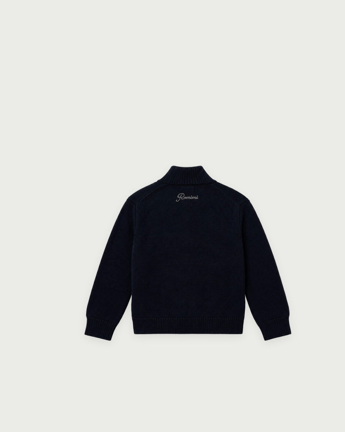 Romimi Padded Cardigan in Midnight Blue, kids product shot, back view