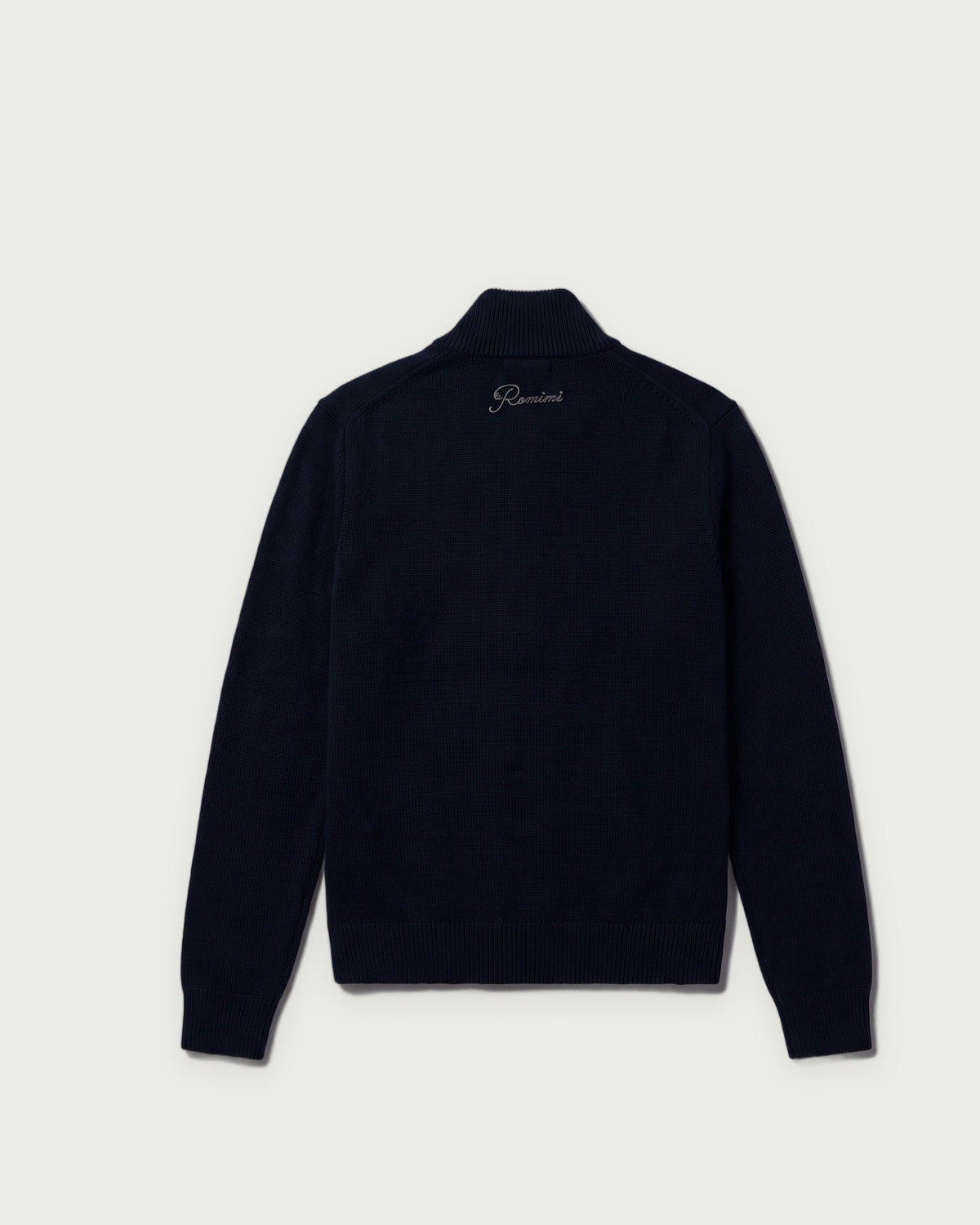 Romimi Padded Cardigan in Midnight Blue, adult product shot, back view