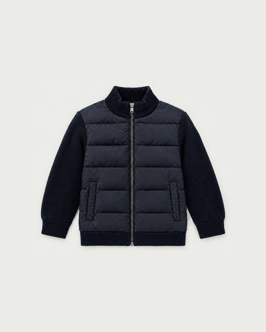 Romimi Padded Cardigan - Midnight Blue for kids, front view