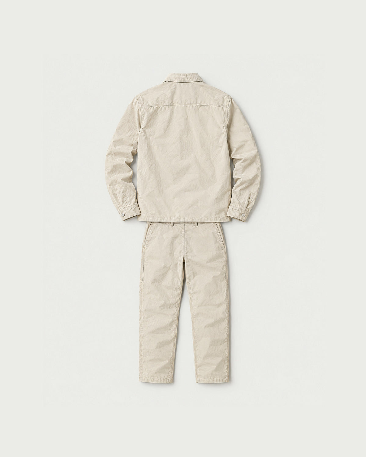 Romimi Relaxed Tech Suit in Beige, back view