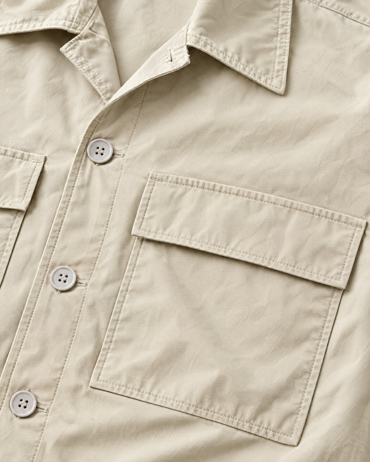 Romimi Relaxed Tech Suit in Beige, fabric close-up