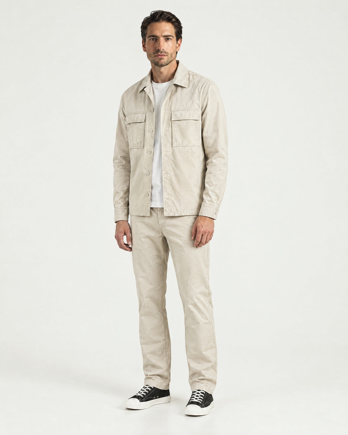 Romimi Relaxed Tech Suit in Beige, worn