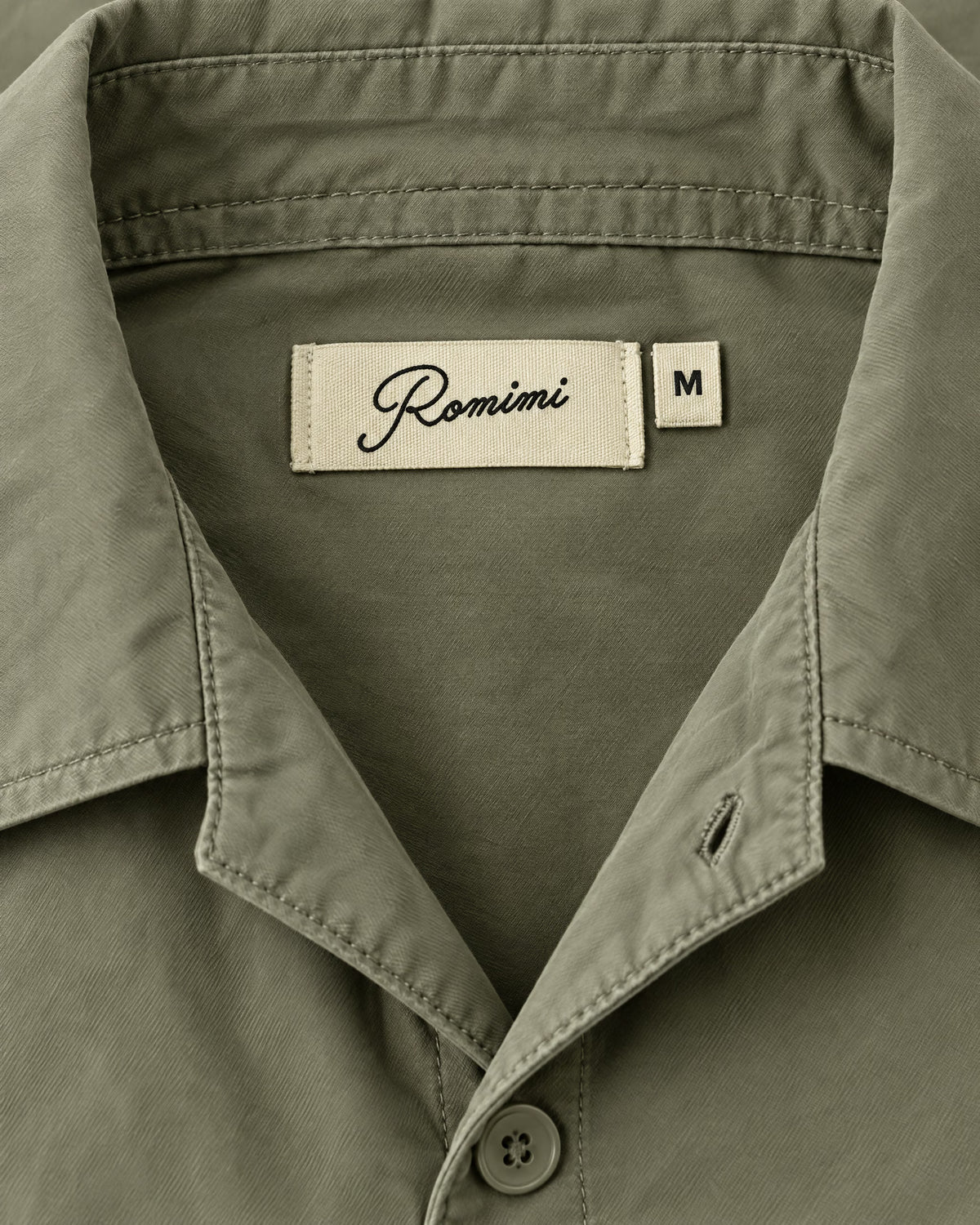 Romimi Relaxed Tech Suit in Khaki, label close-up