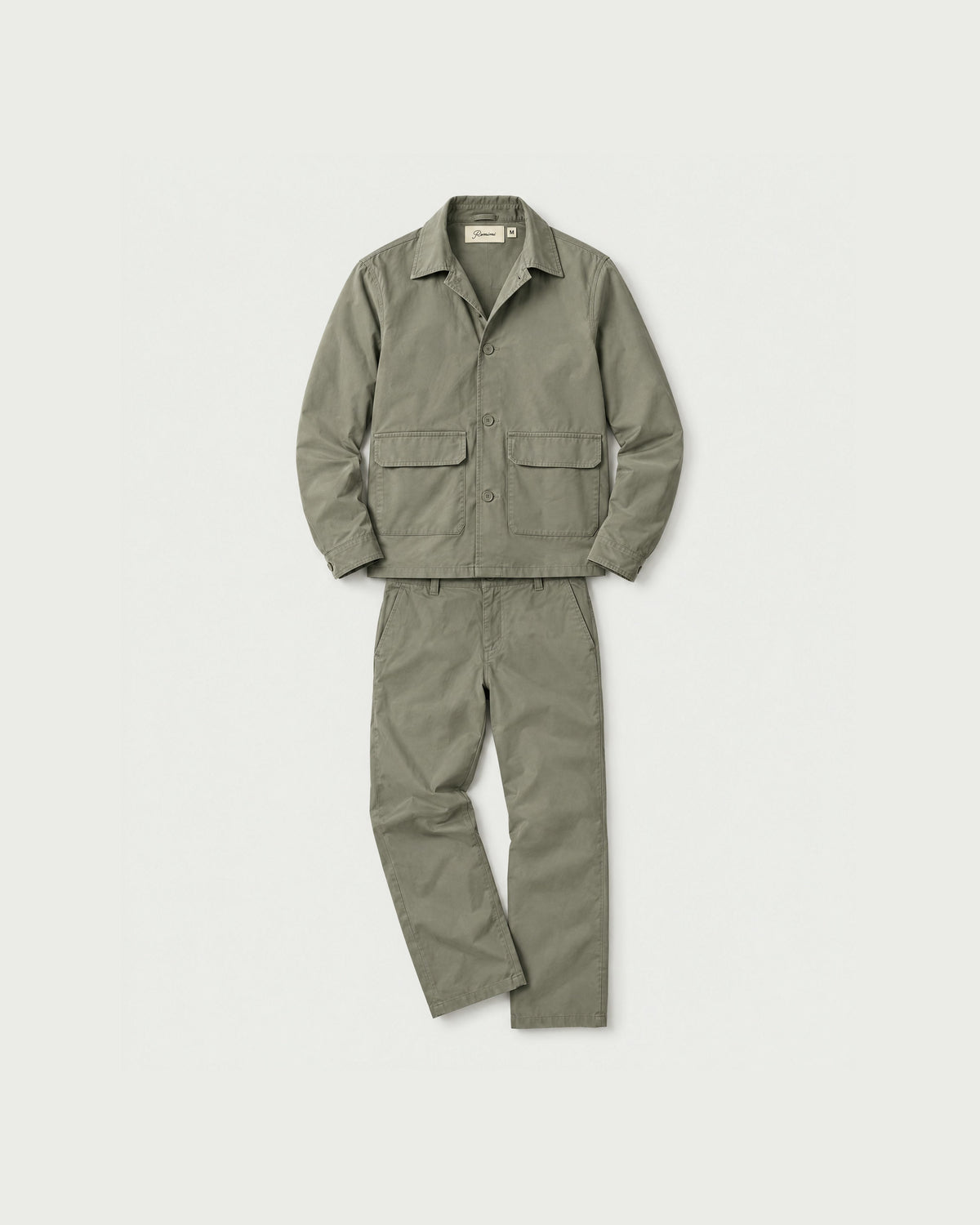 Romimi Relaxed Tech Suit in Khaki, front view