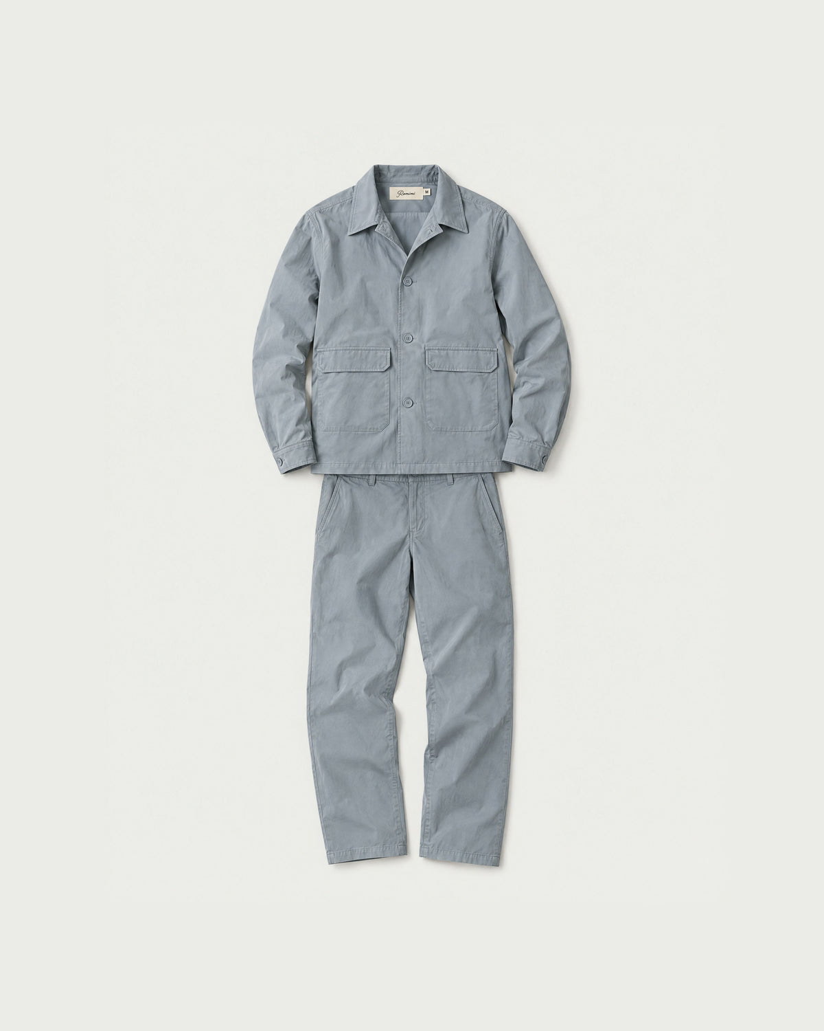 Romimi Relaxed Tech Suit in Sky Blue, front view