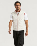 Romimi Reversible Windbreaker Gilet in Brick, reversible side, worn