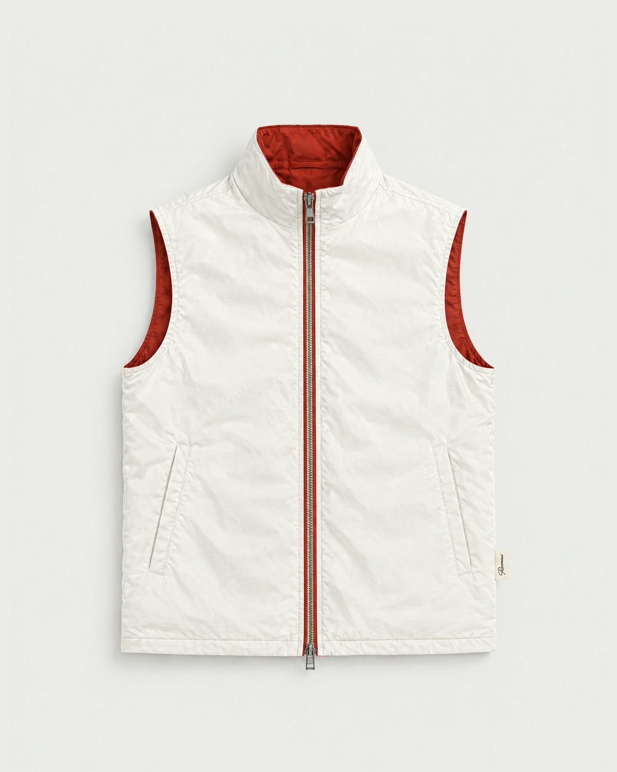 Romimi Reversible Windbreaker Gilet in Brick, reversible side