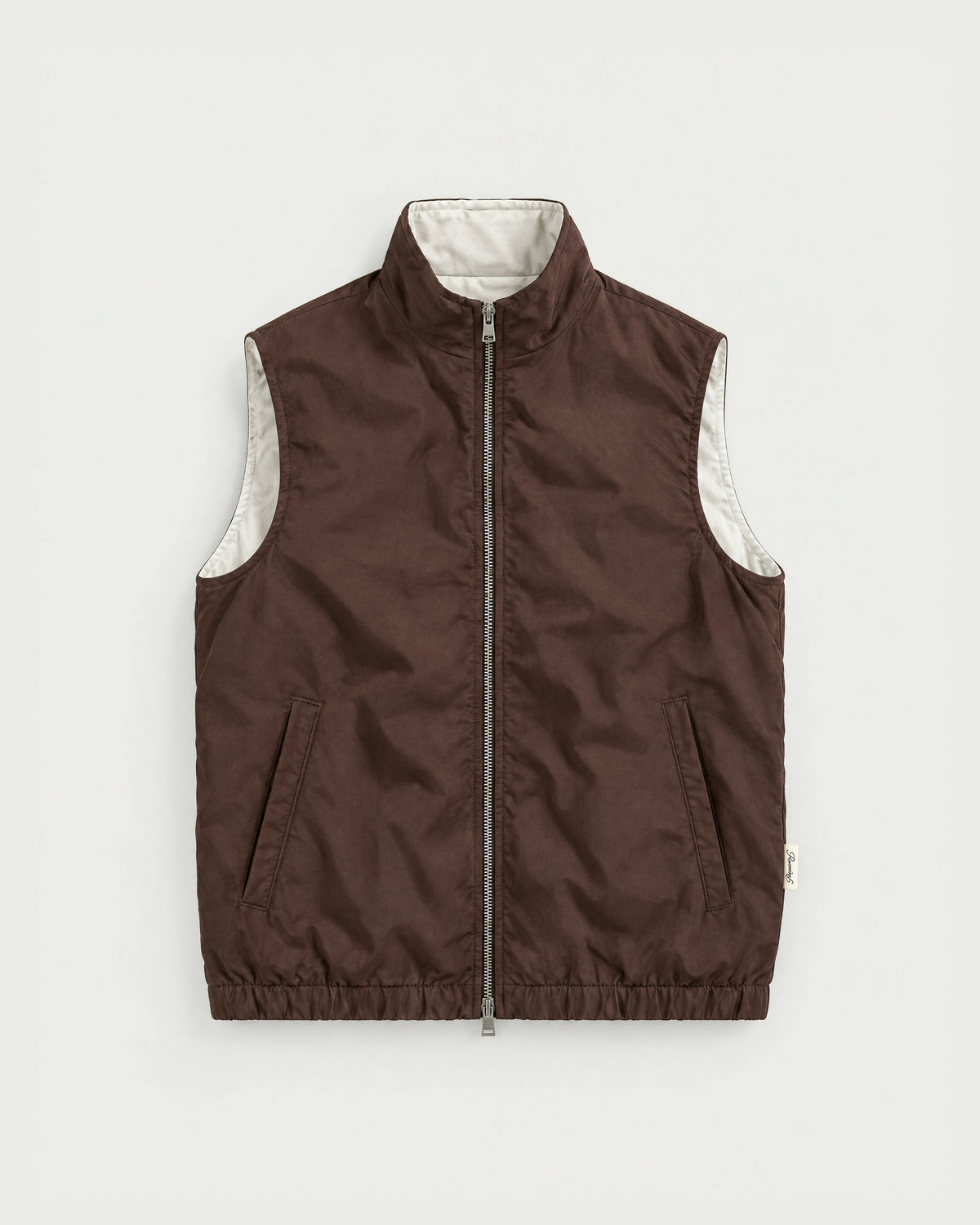 Romimi Reverso Gilet in Brown, front view