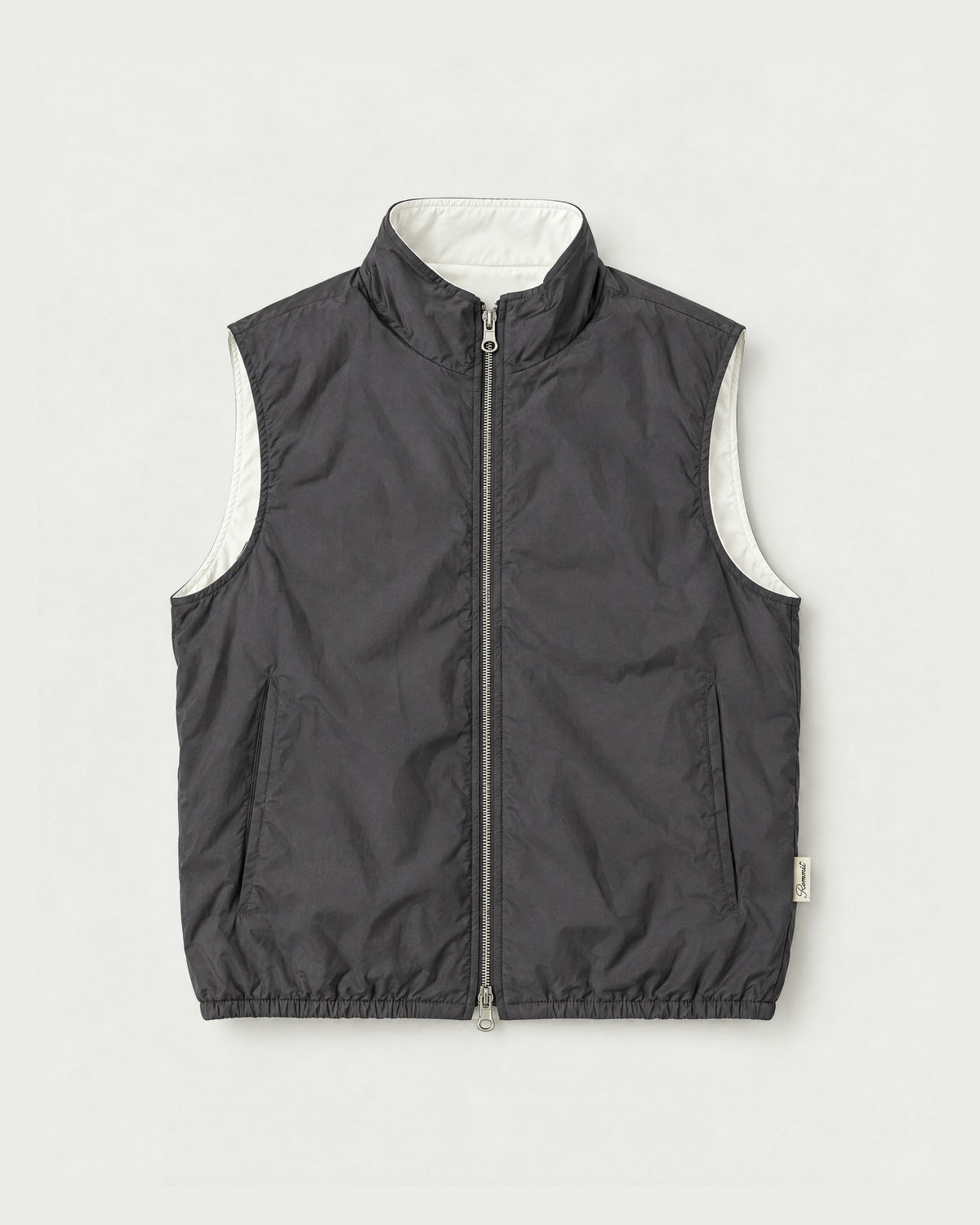 Romimi Reverso Gilet in Charcoal, front view