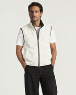 Romimi Reverso Gilet in Charcoal, reversible side, worn