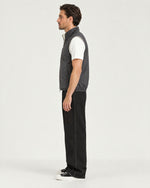 Romimi Reverso Gilet in Charcoal, side view, worn